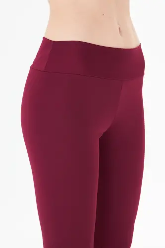 Kadın Toparlayıcı Yüksek Bel Bordo Tayt-Bordo - 1