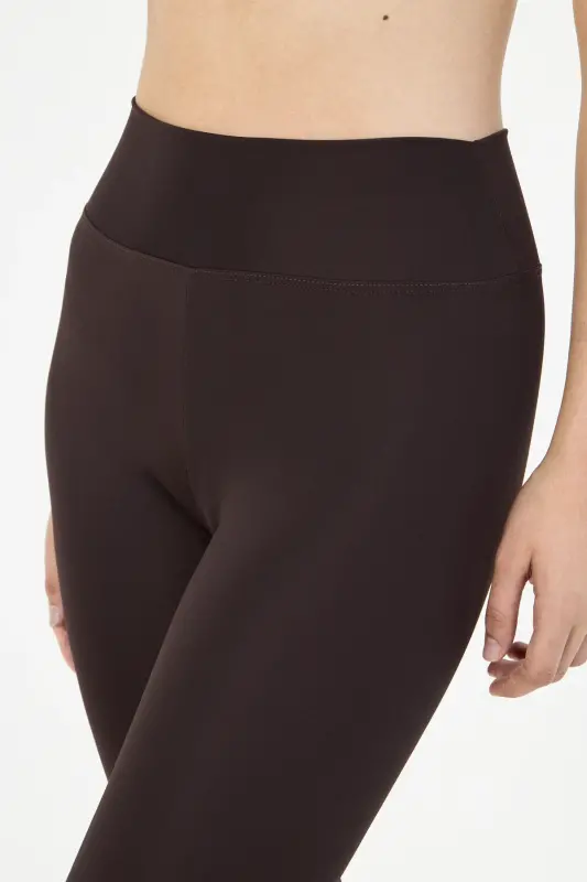 Kadın Toparlayıcı Yüksek Bel Kahverengi Tayt-Kahverengi - 1