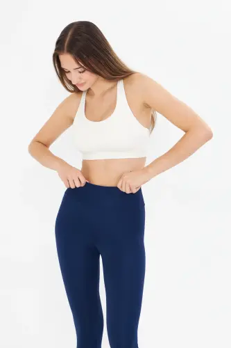 Kadın Toparlayıcı Yüksek Bel Lacivert Tayt-Lacivert - 4