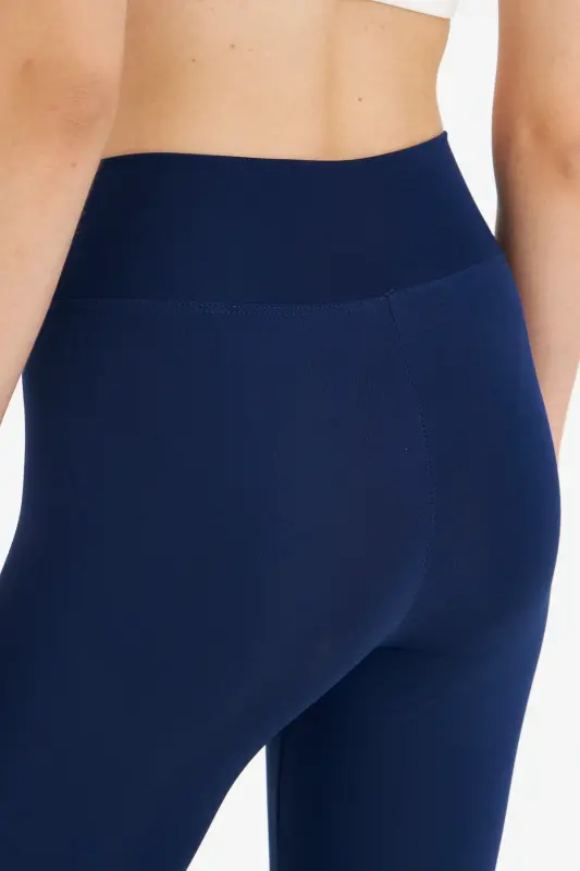 Kadın Toparlayıcı Yüksek Bel Lacivert Tayt-Lacivert - 6