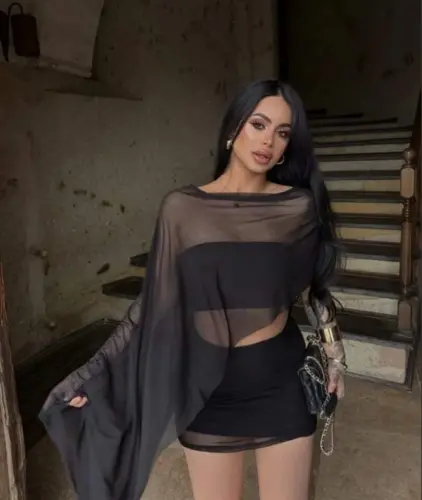 Kadın Transparan Detay Büstiyer Ve Etek Takım - 4