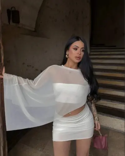 Kadın Transparan Detay Büstiyer Ve Etek Takım - BÜYÜKBEDENIZ (1)