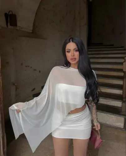 Kadın Transparan Detay Büstiyer Ve Etek Takım - 1