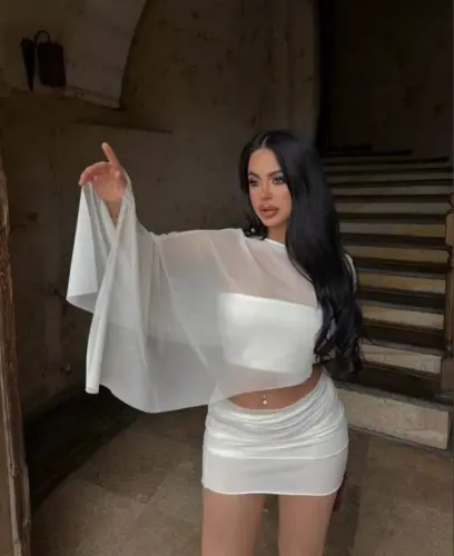 Kadın Transparan Detay Büstiyer Ve Etek Takım - 4