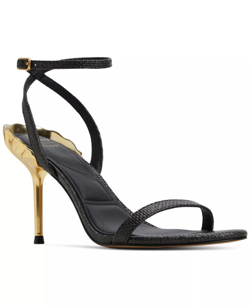 Women's Ursulaheel Two-Piece Dress Sandals - Black Raffia - ALDO