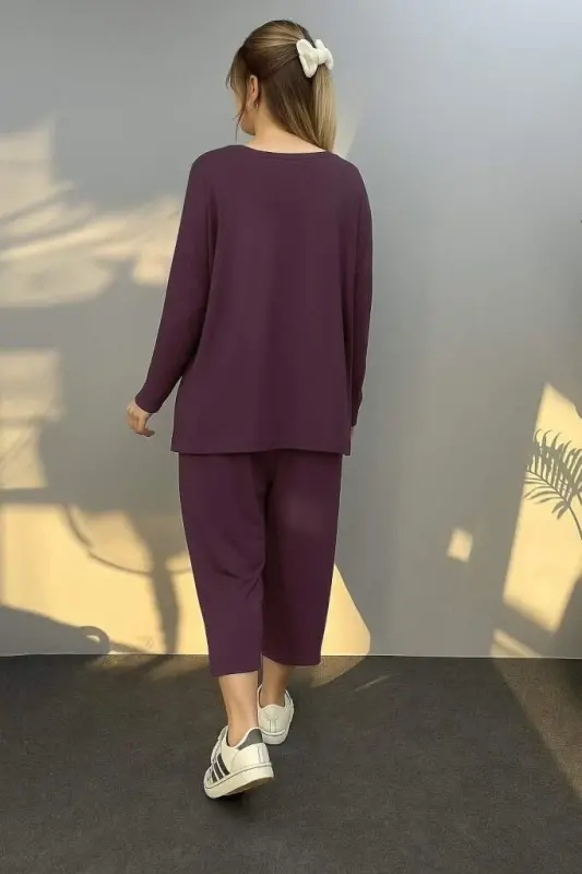 Kadın Uzun Kollu Arma Detaylı Iki Iplik Viskon Ikili Takım - 2