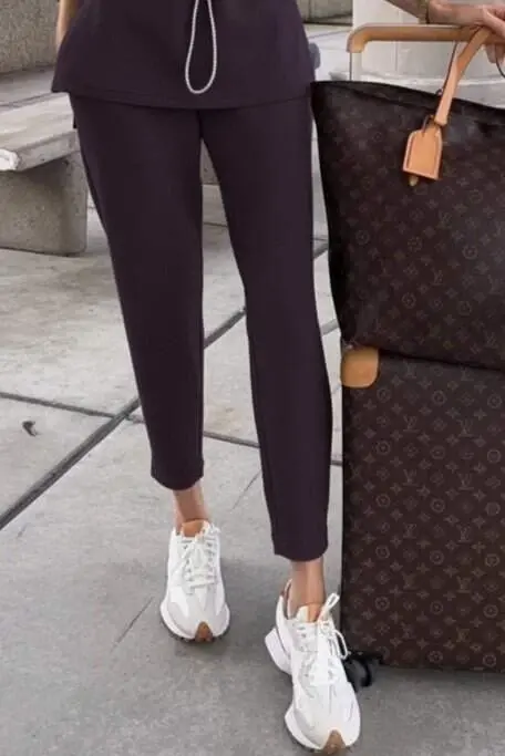 Kadın Uzun Kollu Balıkçı Yaka Belden Lastikli Modal Bluz Ve Pantolon Ikili Takım - 3