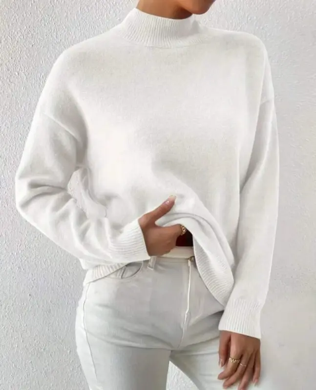 Kadın Uzun Kollu Balıkçı Yaka Triko Bluz - 3