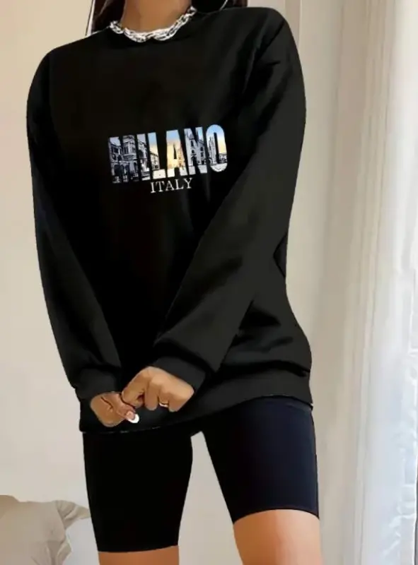 Kadın Uzun Kollu Bisiklet Yaka Desenli Viskon Iki Iplik Bluz - 1