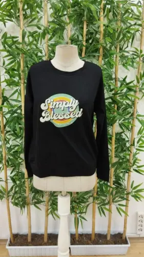 Kadın Uzun Kollu Bisiklet Yaka Viskon Iki Iplik Bluz - 4