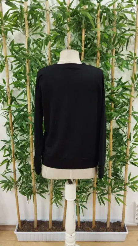 Kadın Uzun Kollu Bisiklet Yaka Viskon Iki Iplik Bluz - 5