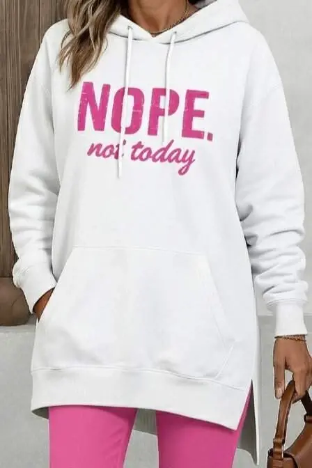 Kadın Uzun Kollu Kapşonlu Bağcıklı Viskon Iki Iplik Sweat - 3