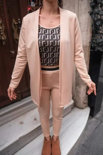 Kadın Uzun Kollu Krep üçlü Takım - 3