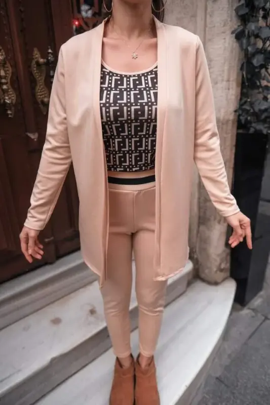 Kadın Uzun Kollu Krep üçlü Takım - 3