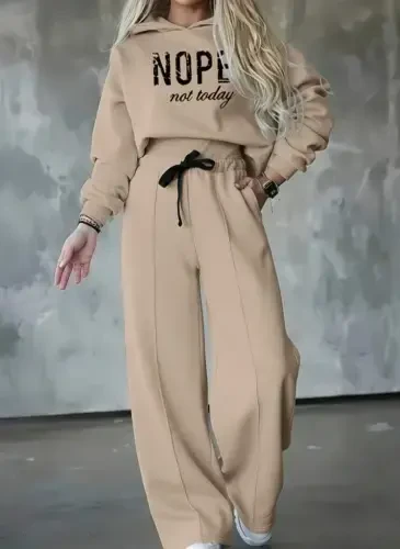 Kadın Uzun Kollu Nope Baskılı Beli Ribanalı Ikili Takım - 2