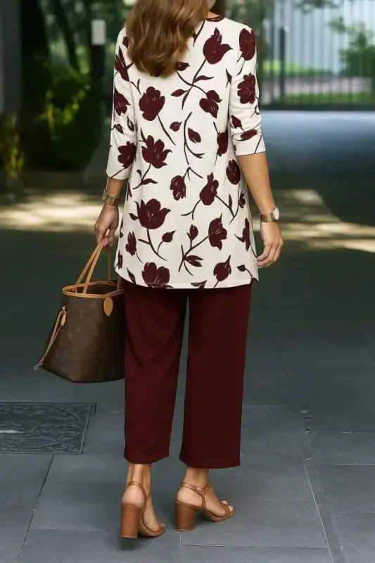 Kadın Uzun Kollu önü Açık Modal Ceket Kolsuz Viskon Iki Iplik Bluz Ve Pantolon üçlü Takım - 2