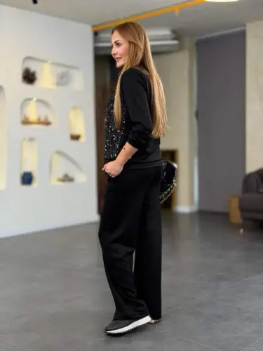 Kadın Uzun Kollu Pul Payet Ve Fermuar Detay Ikili Takım - 3