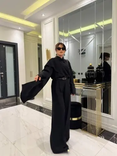 Kadın Uzun Kollu şal Detaylı Bluz Ve Pantolon Ikili Takım - 6