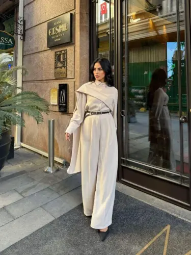 Kadın Uzun Kollu şal Detaylı Bluz Ve Pantolon Ikili Takım - 5