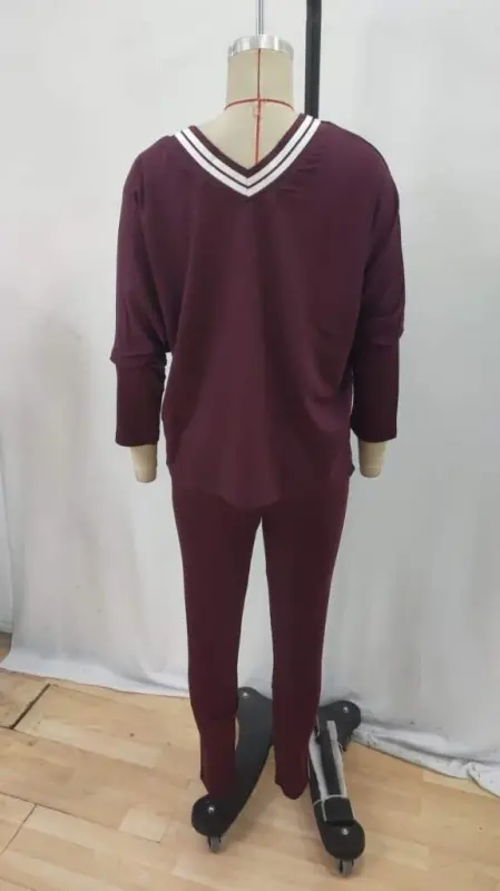 Kadın Uzun Kollu Tek Omuzu Açık Detaylı Viskon Iki Iplik Bluz Ve Pantolon Ikili Takım - 4