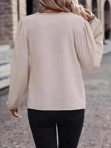 Kadın Uzun Kollu V Yakalı Aerobin Bluz - 3