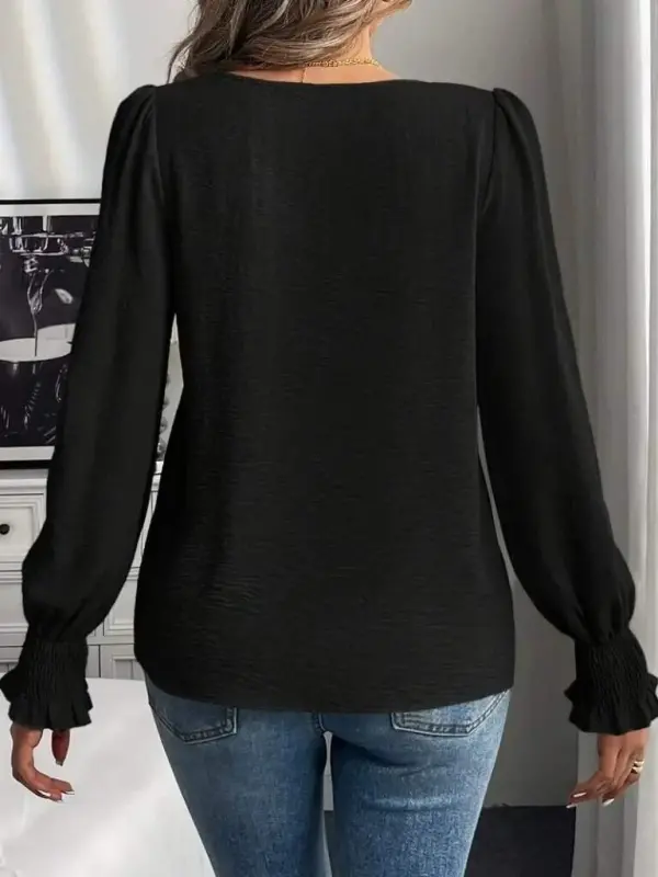 Kadın Uzun Kollu Yuvarlak Yaka Aerobin Bluz - 6