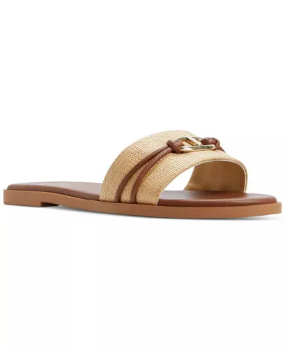 Women's Vasia Hardware-Trim Slide Flat Sandals-Natural Multi - ALDO