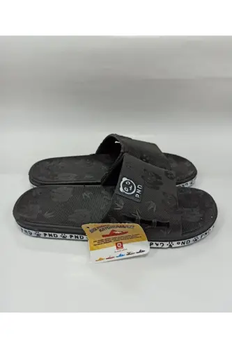 Kadın Ve Çocuk Siyah Panda Desen Baskılı Havuz Deniz Banyo Plaj Ve Günlük Terlik- Altın Adım-SİYYAH PANDA - GEZER (1)