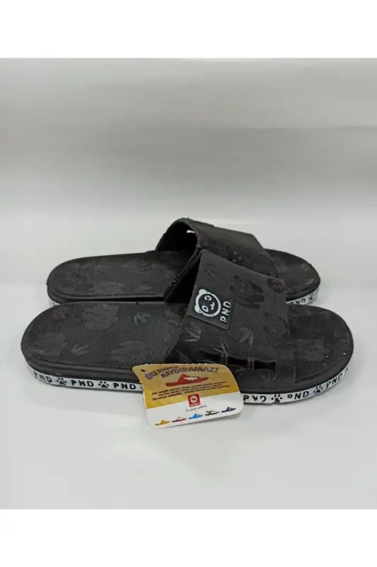 Kadın Ve Çocuk Siyah Panda Desen Baskılı Havuz Deniz Banyo Plaj Ve Günlük Terlik- Altın Adım-SİYYAH PANDA - 2