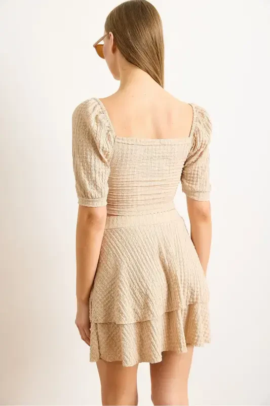 Kadın Vizon Dokulu Alt Üst Etekli Takım TKM-19000405 - 4