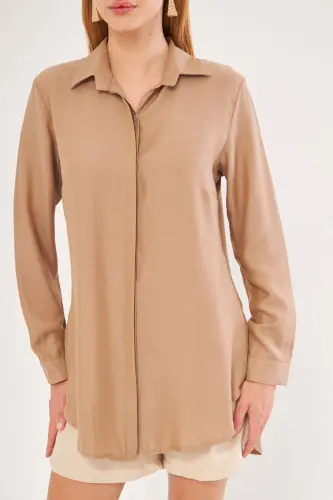 Kadın Vizon Tunik Gömlek ARM-19Y001003-Vizon - 3