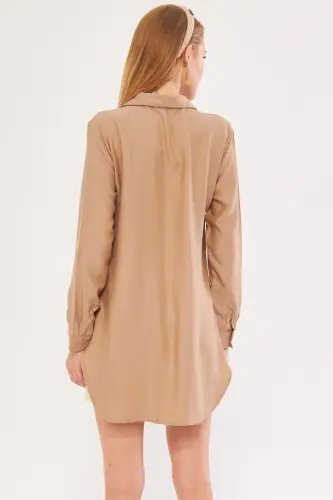 Kadın Vizon Tunik Gömlek ARM-19Y001003-Vizon - 4