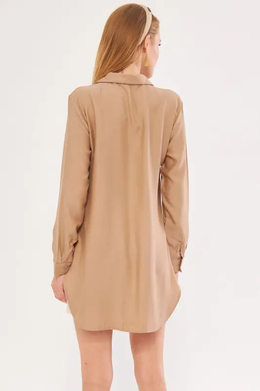 Kadın Vizon Tunik Gömlek ARM-19Y001003-Vizon - 4