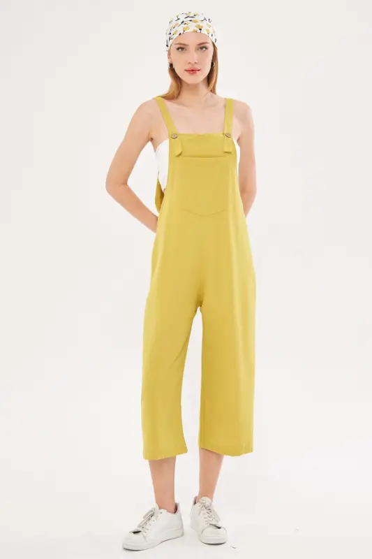 Kadın Yağ Yeşili Bahçıvan Tulum ARM-20K001117-Yağ Yeşili - 3