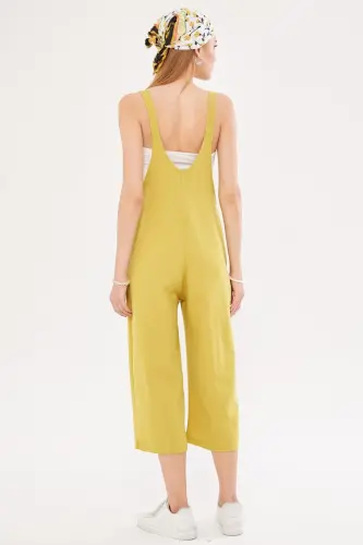 Kadın Yağ Yeşili Bahçıvan Tulum ARM-20K001117-Yağ Yeşili - 4