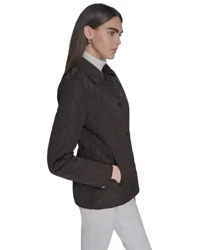 Womens Collared Quilted Coat-Carob - CALVIN KLEIN (1)