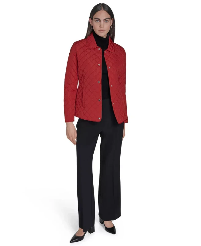 Womens Collared Quilted Coat-Scarlett - CALVIN KLEIN