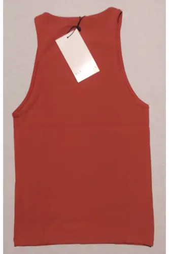 Kadın Yanık Turuncu Halter Yaka Tshırt-Yanık Turuncu 