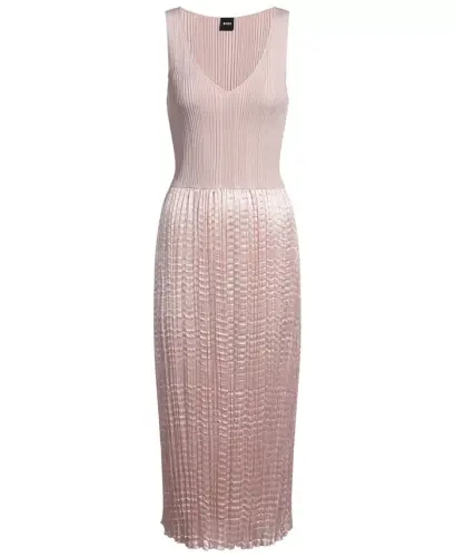 BOSS by Women's Structured Knitted Dress - Open Pink - HUGO BOSS (1)
