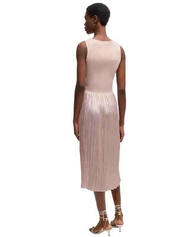 BOSS by Women's Structured Knitted Dress - Open Pink - 3