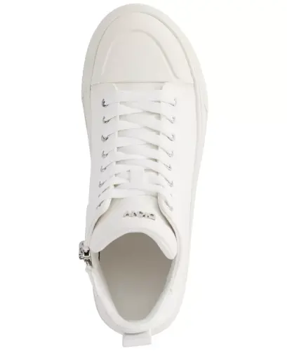 Women's Yaser Lace-Up Mid Top Sneakers - Bright White - 4