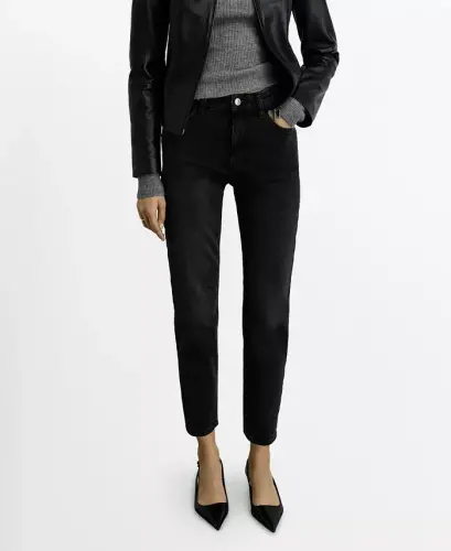 Women's New Mom Comfort High-Rise Jeans - Black denim - 1