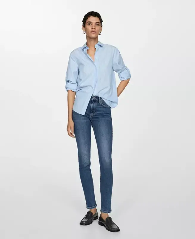 Women's Newisa Medium Rise Skinny Jeans - Dark Blue - 5