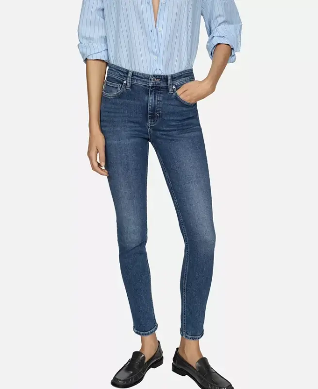 Women's Newisa Medium Rise Skinny Jeans - Dark Blue - 8