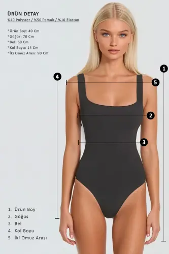 Kadın Yeşil Bisiklet Yaka Önü Dikişli Crop Sandy Bluz ALC-X11782-YEŞİL - 6