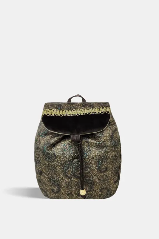 Kadın Yeşil El Yapımı Sırt Çantası-YeşilŞal - AYŞE TEYZE'NIN ÇANTALARI