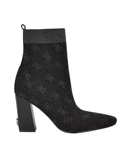 Women's Yonel Block Heel Stretch Knit Logo Dress Booties - Black - GUESS (1)