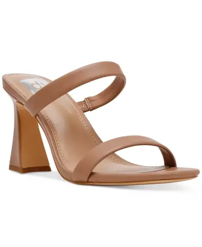 Women's Yorke Two-Band Square-Toe High-Heel Dress Sandals - Cafe 