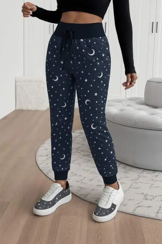 Kadın Yüksek Bel Bağcıklı Desenli Iki Iplik Pantolon - 2