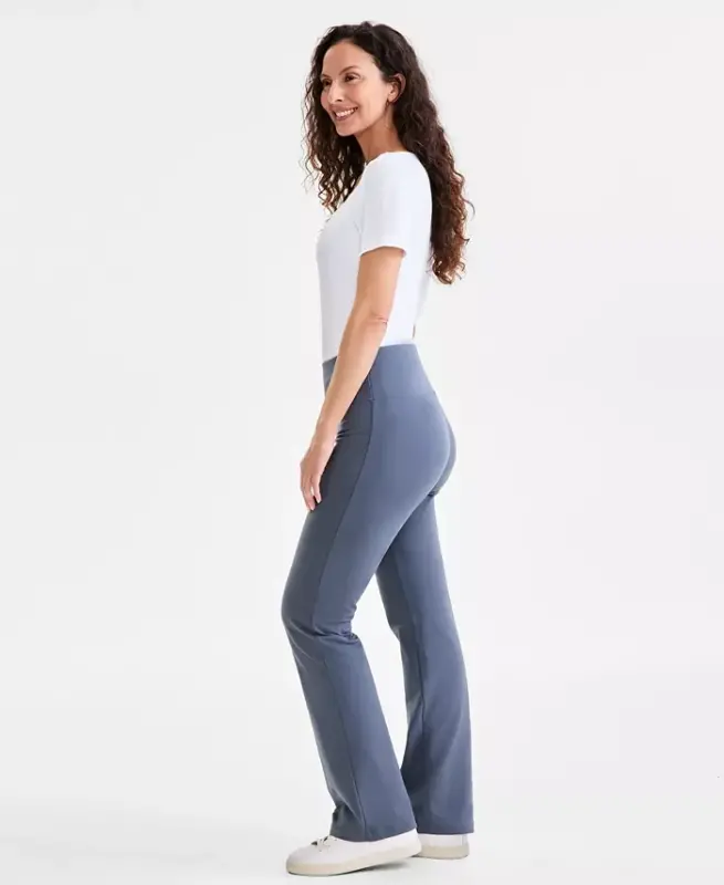 Women's High-Rise Bootcut Leggings, Created for Modazone - East Side Grey - 2